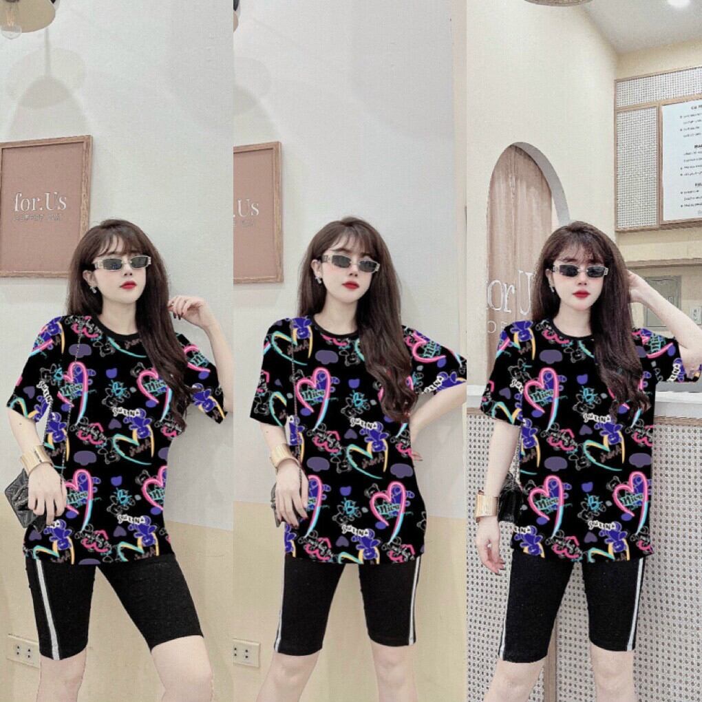 Bộ đồ lửng in họa tiết trái tim siêu xinh