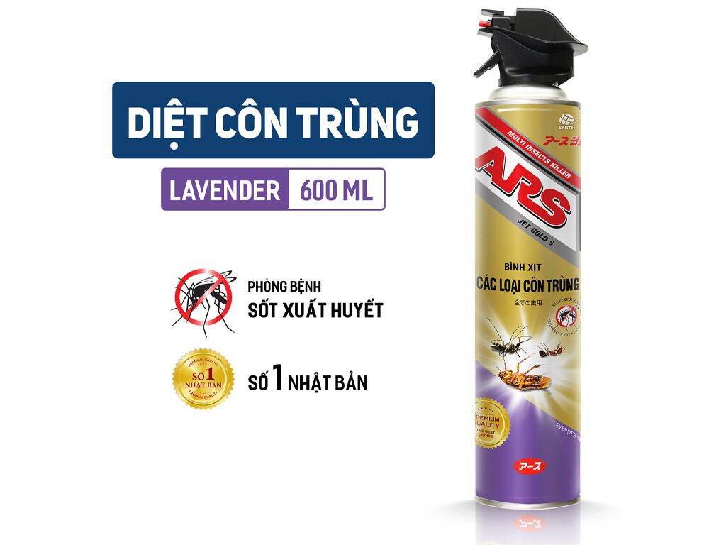 Chai Xịt côn trùng ARS 600ML diệt muỗi và các loại côn trùng trong 1 lần xịt