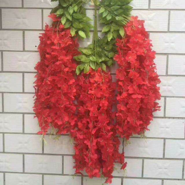 Hoa tử đằng giả cành dài 110cm (Hoa giả trang trí) hoa giả treo tường trang trí phòng khách, quán cafe, nhà hàng trang trí sự kiện  hàng loại 1 hoa dày, đẹp nhiều màu