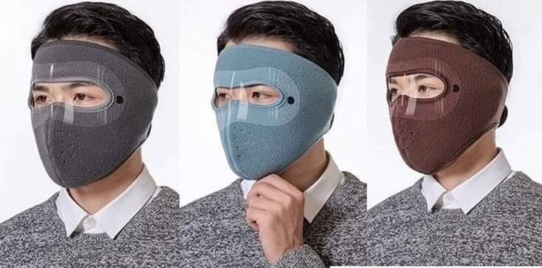 Khẩu trang ninja vải lót nỉ có kèm kính