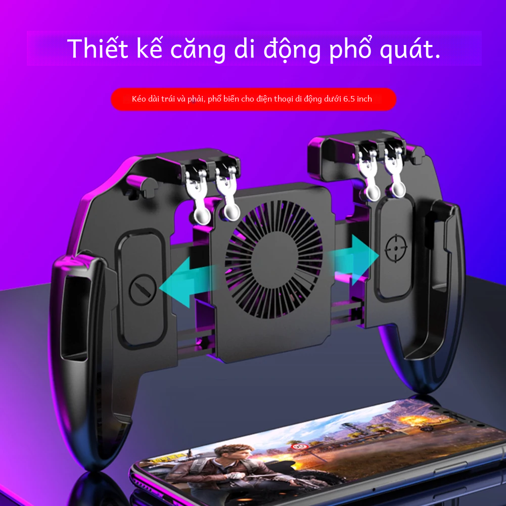 6 Ngón Tay Cầm Chơi Game Có Quạt Làm Mát Cho Điện Thoại Di Động Chụp Hình Chơi Game Joystick Nút Kích Hoạt Cho Pubg Bộ Điều Khiển Trò Chơi