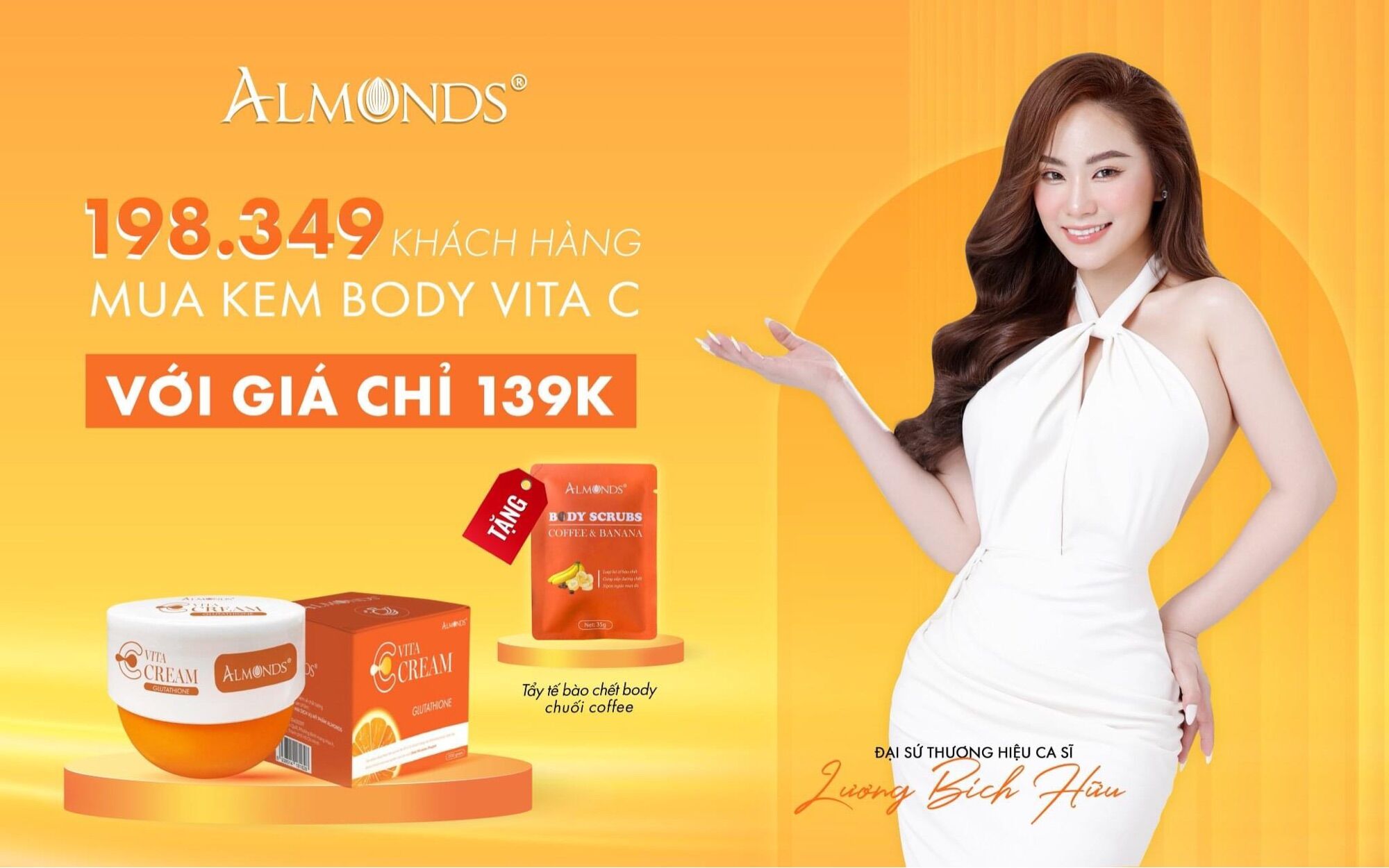 Kem body cam chính hãng Almonds