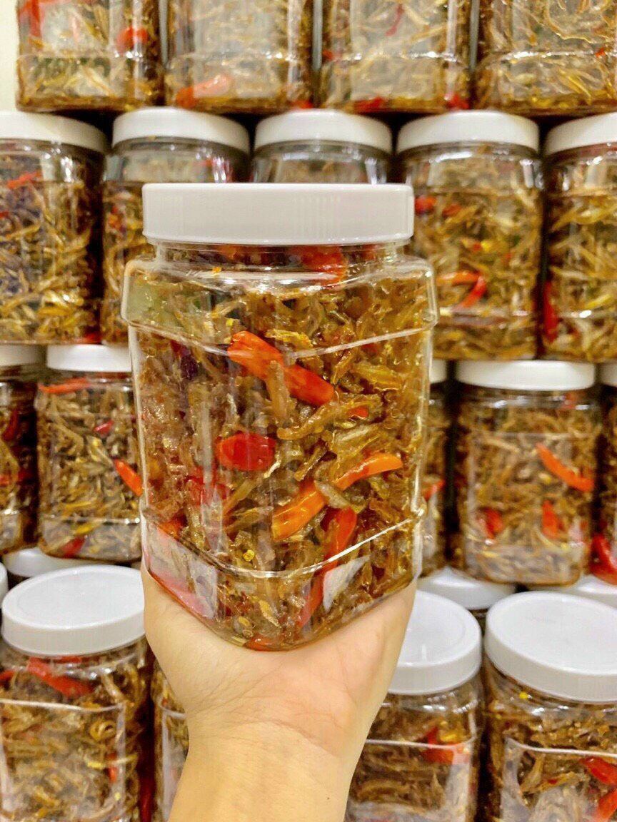 Cá cơm rim tiêu tỏi ớt hũ 500 gram