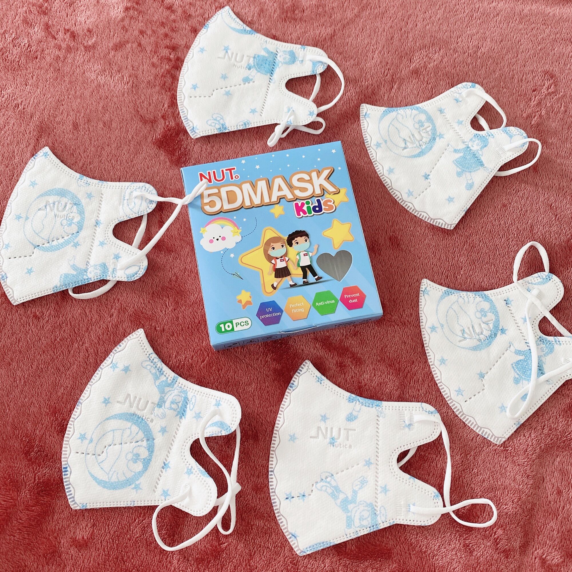 Combo 3 hộp khẩu trang N95 NUT95 trẻ em - Khẩu trang 5D Mask trẻ em - Khẩu trang kháng khuẩn cho bé đến trường- UU Store
