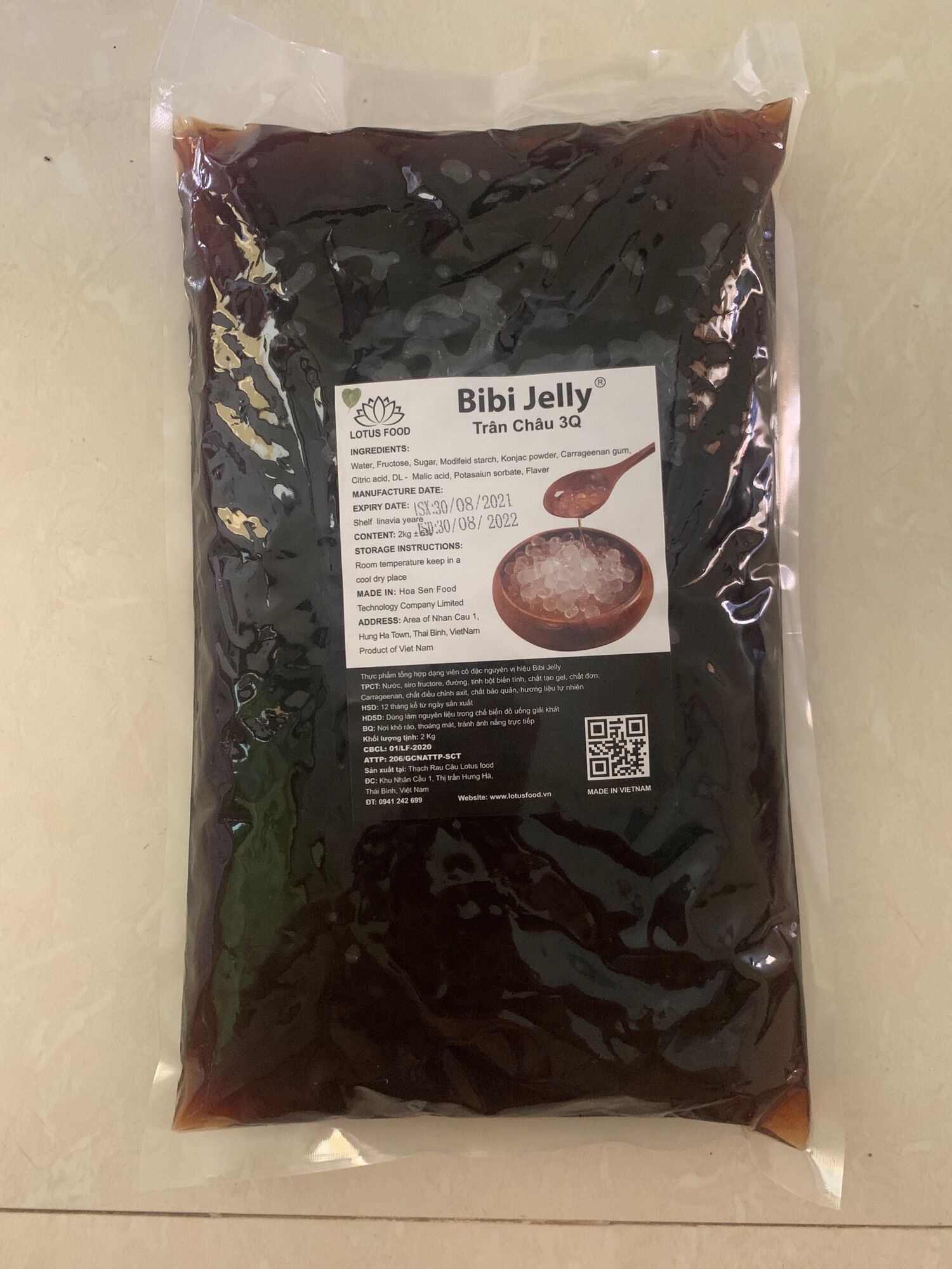 Trân châu trắng / trân châu đen 3Q BIBI Jelly ( thạch 3Q bibi jelly - 2kg/ túi )