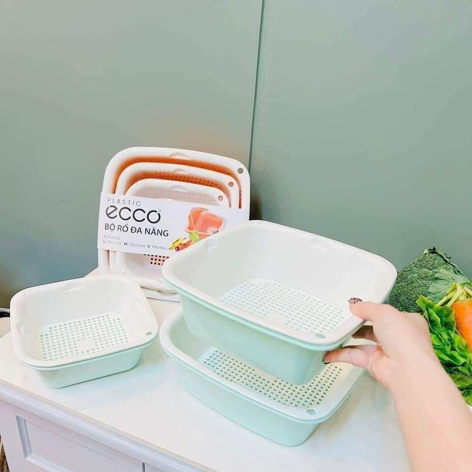 Bộ Rổ Chậu Đa Năng Ecco 3 món