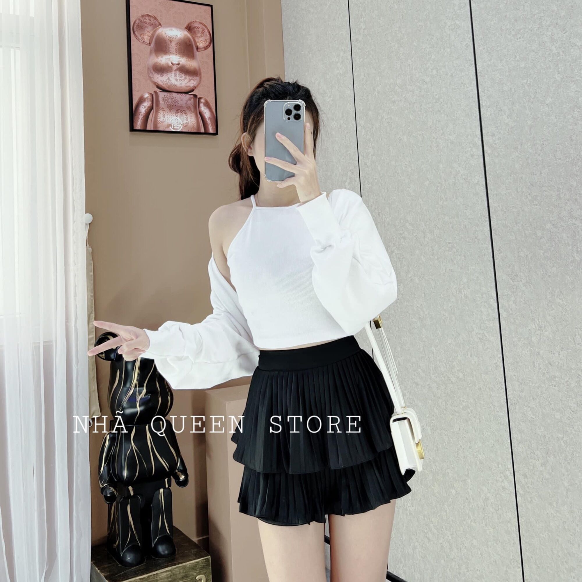 Set Váy 2 Tầng Đen + Set 2 Món Áo Khoác🔥