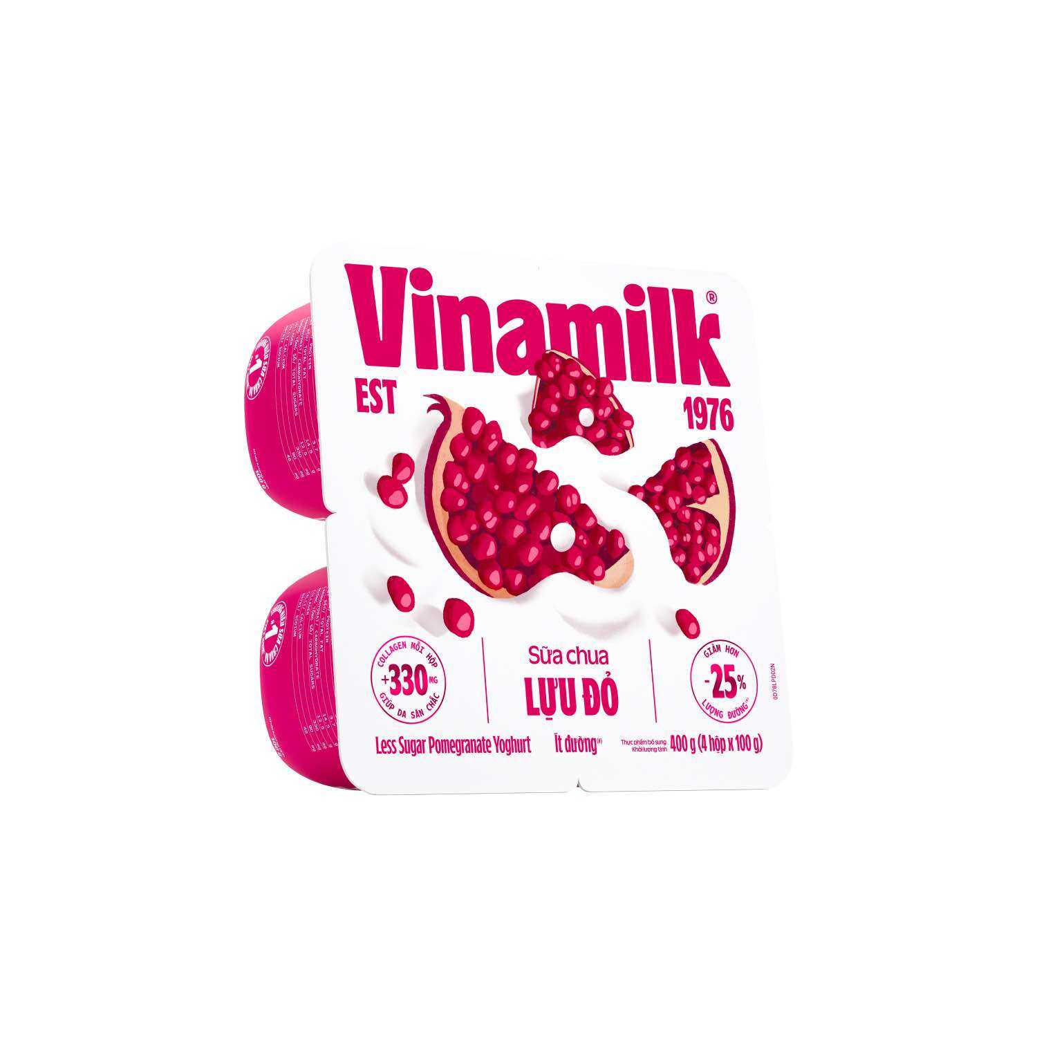 Sữa chua Vinamilk lựu đỏ ít đường 100g thùng 24h