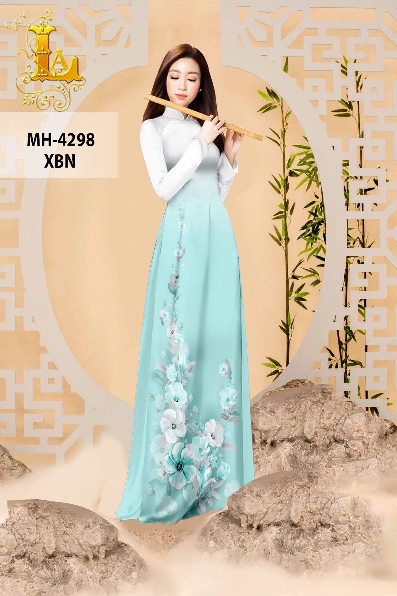 Vải áo dài in hoa 3D