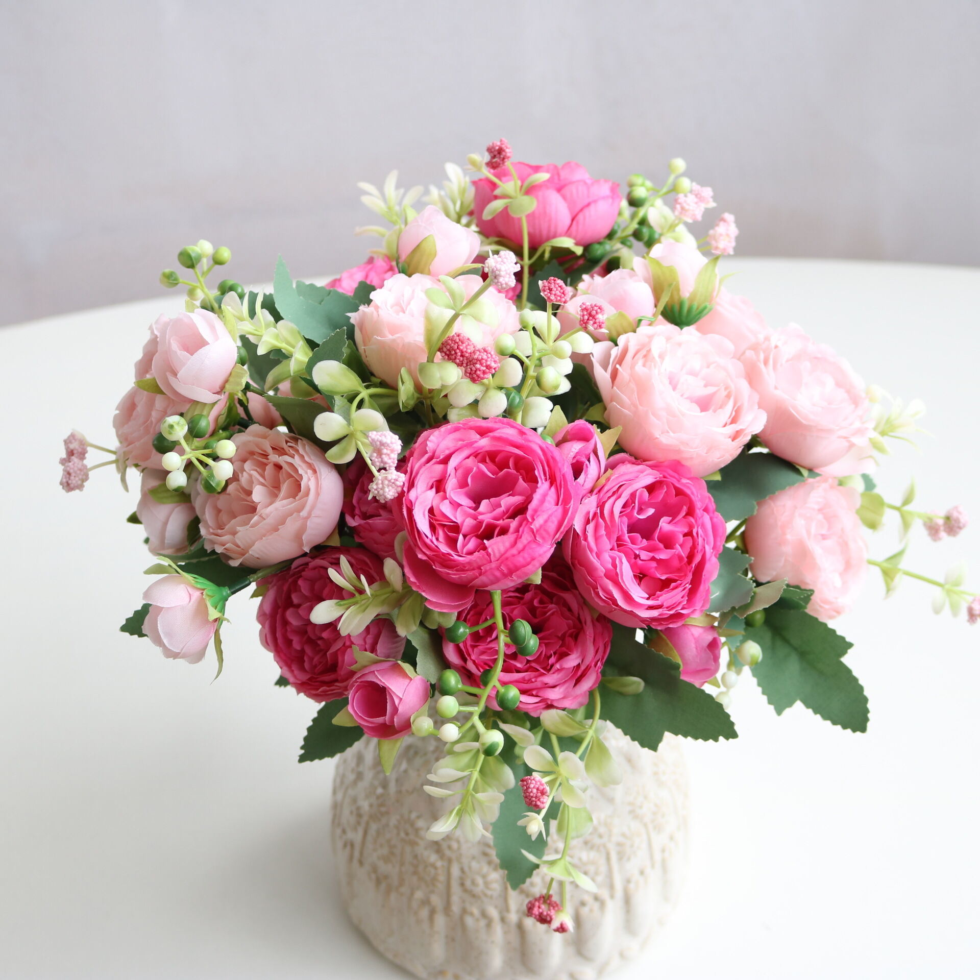 Rose Silk Flower Bouquet Korean Style Home Decor Wedding Decoration Flower Artificial Hydrangea Simple Style Universal Placement