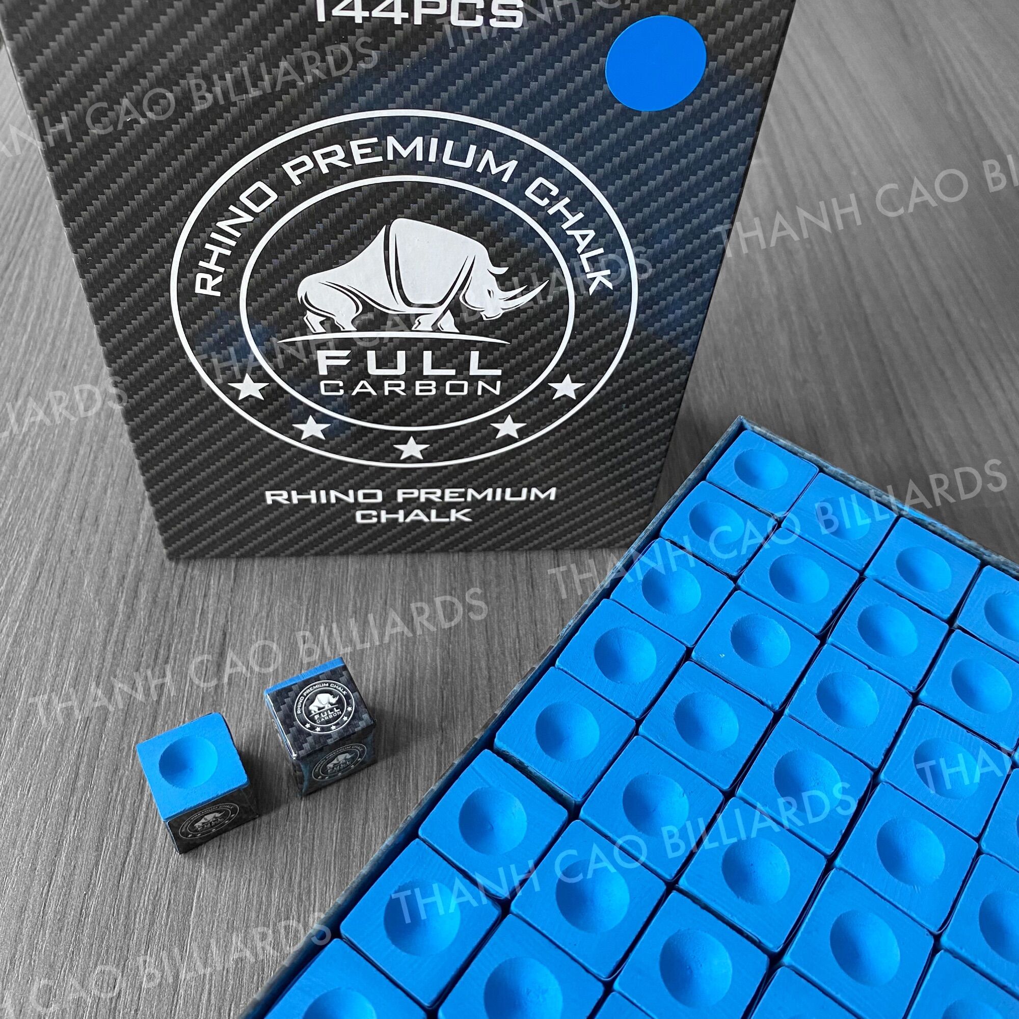 Hộp 144 viên lơ bida rhino premium độ bám cao | lơ bi-a rhino cao cấp chơi câu lạc bộ