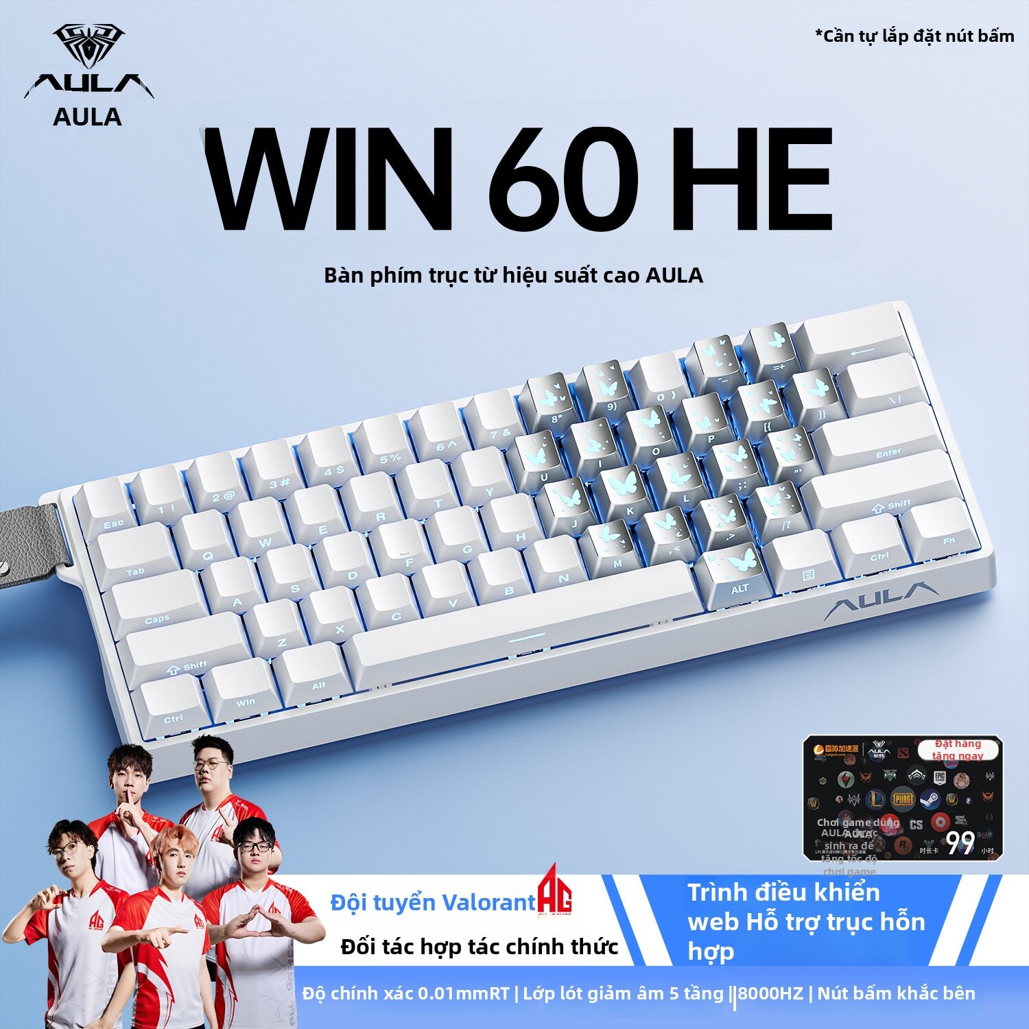 AULA | Magnetic Switch Mechanical Keyboard High Performance Gaming 0 Dead Keys 8000Hz Giá  682,000 Đồng*Miễn phí vận chuyển