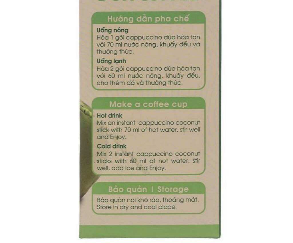 Cà Phê Hoà Tan 4in1 Cappuccino Cốt Dừa Con Chồn Vàng C7 (Hộp 16 Gói)