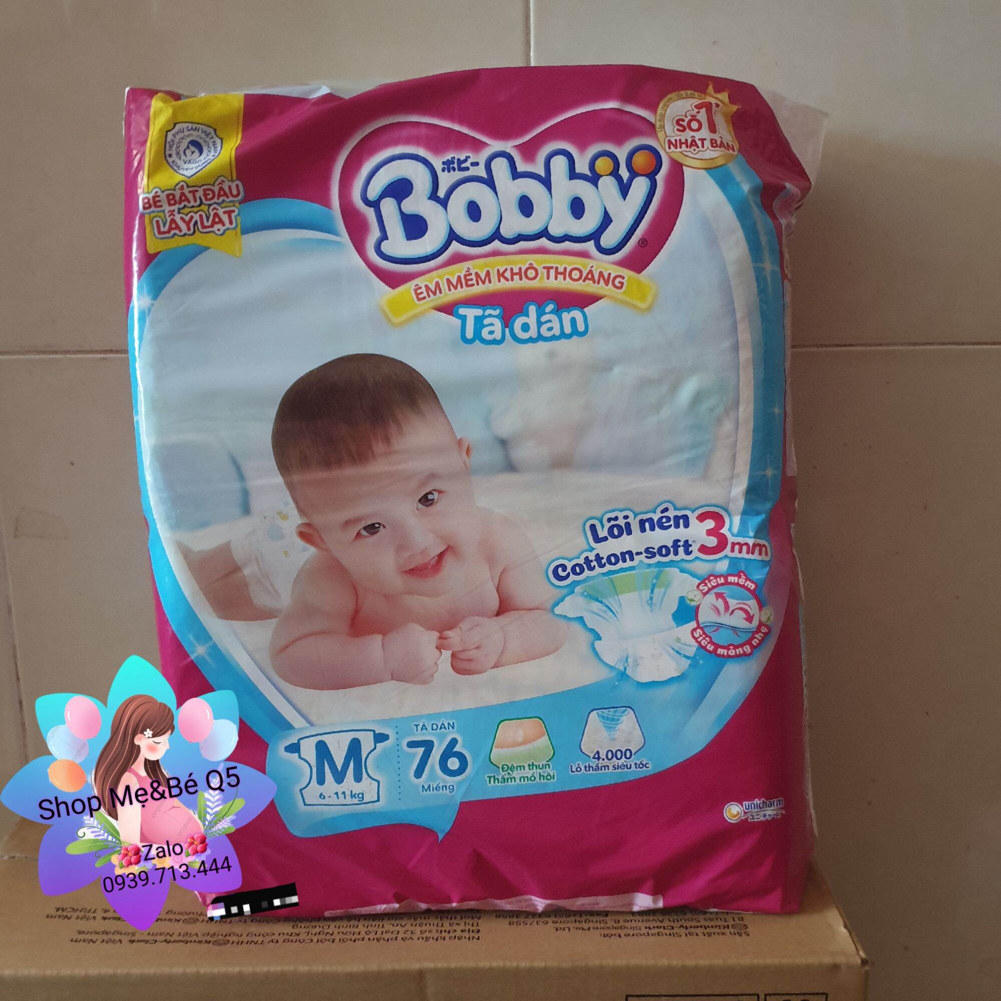 💥tã dán bobby lõi nén 3mm size m76 miếng