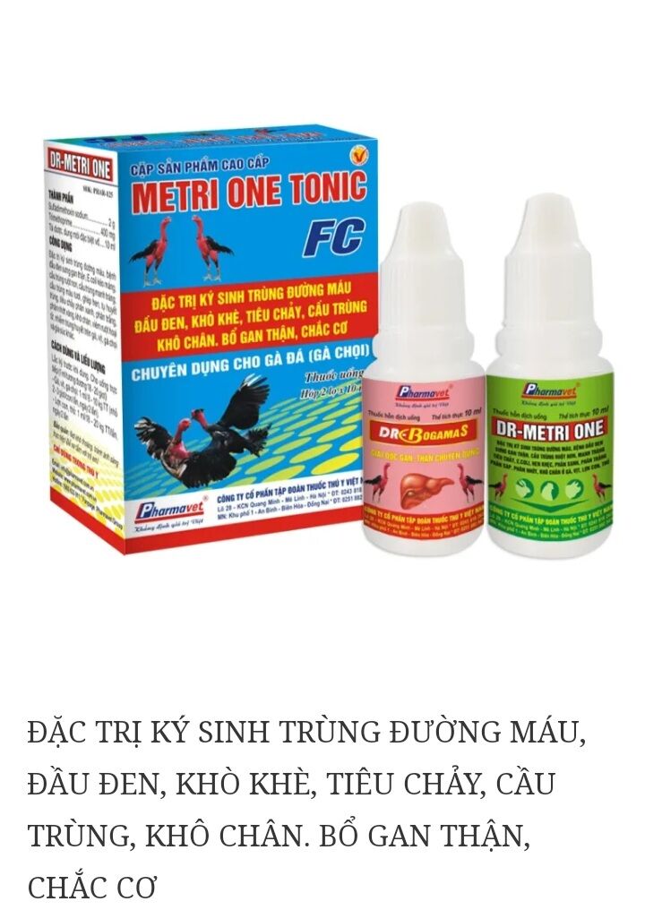 Metri one tonic ký sinh trùng đường máu đầu đen, khò khè, khô chân vật nuôi