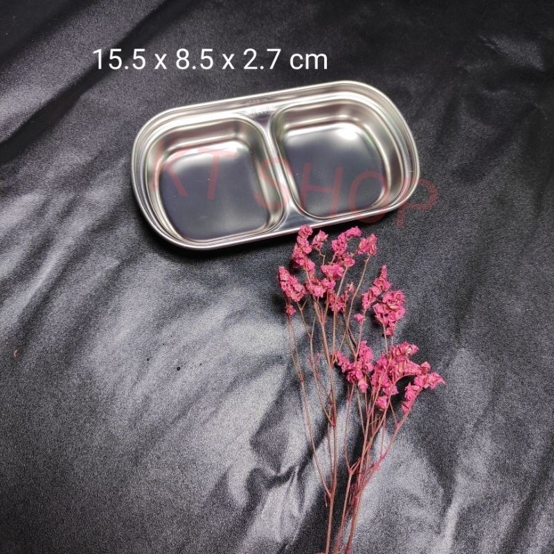 Khay, chén đựng nước chấm 1-2-3 ngăn inoc 304