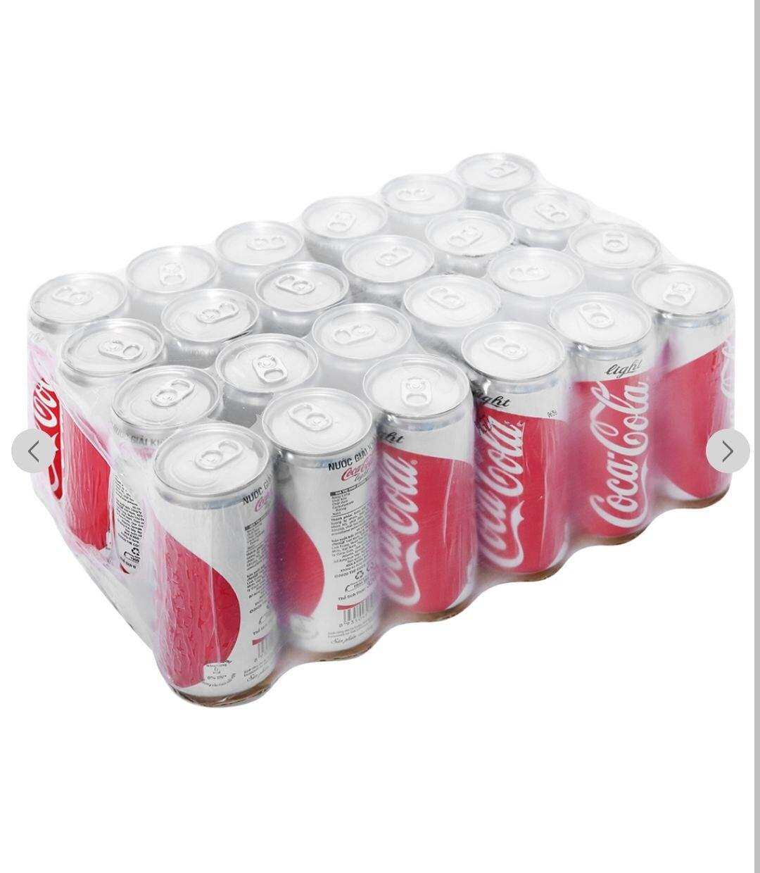 1 thùng 24 lon nước ngọt coca light 330ml.