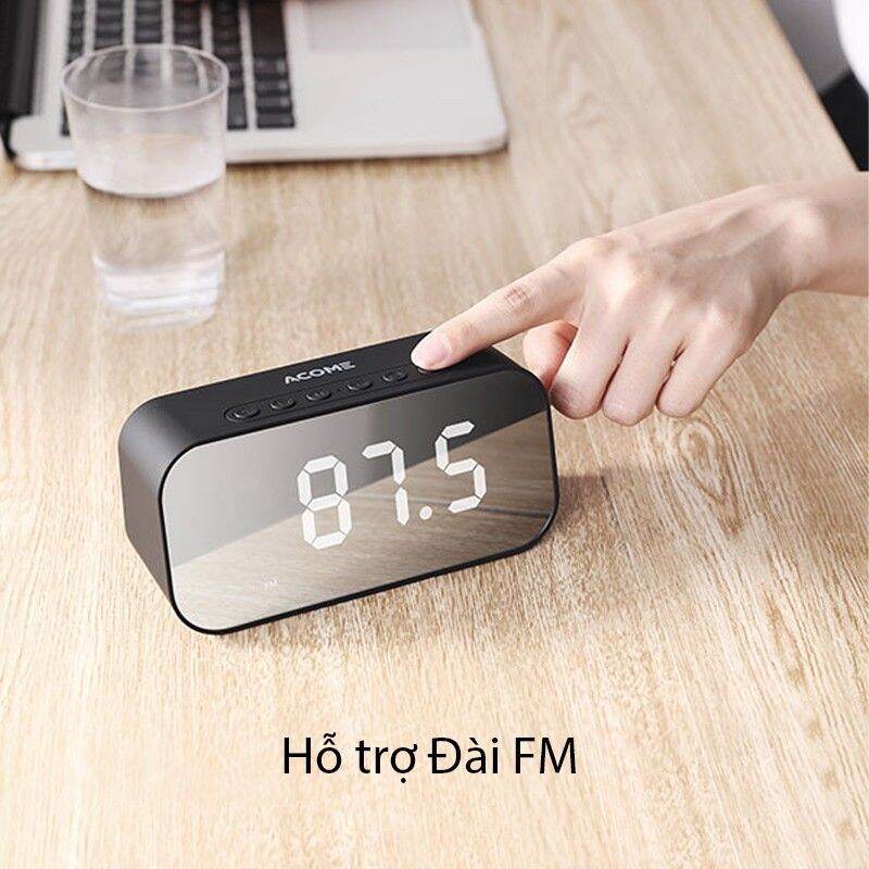 Loa Bluetooth kiêm đồng hồ báo thức mặt gương