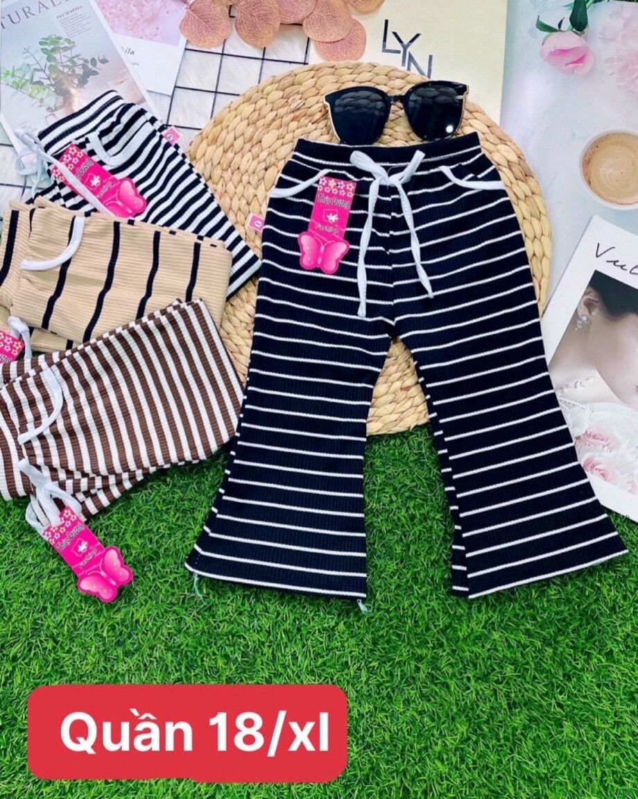 Quần ống loe, quần thun gân ống bas cho bé gái 14-18kg