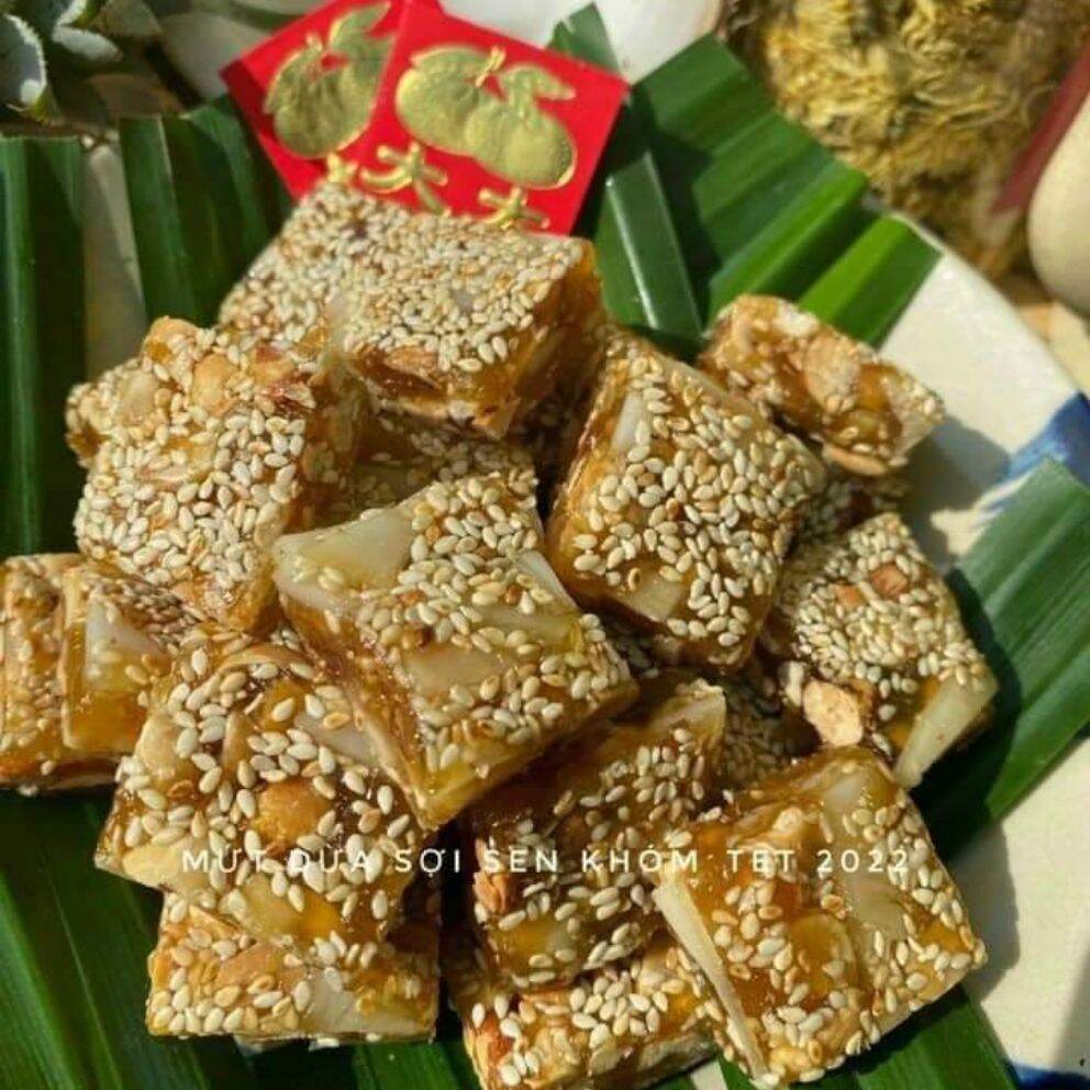 Mứt khóm dừa non dẻo viên 500g