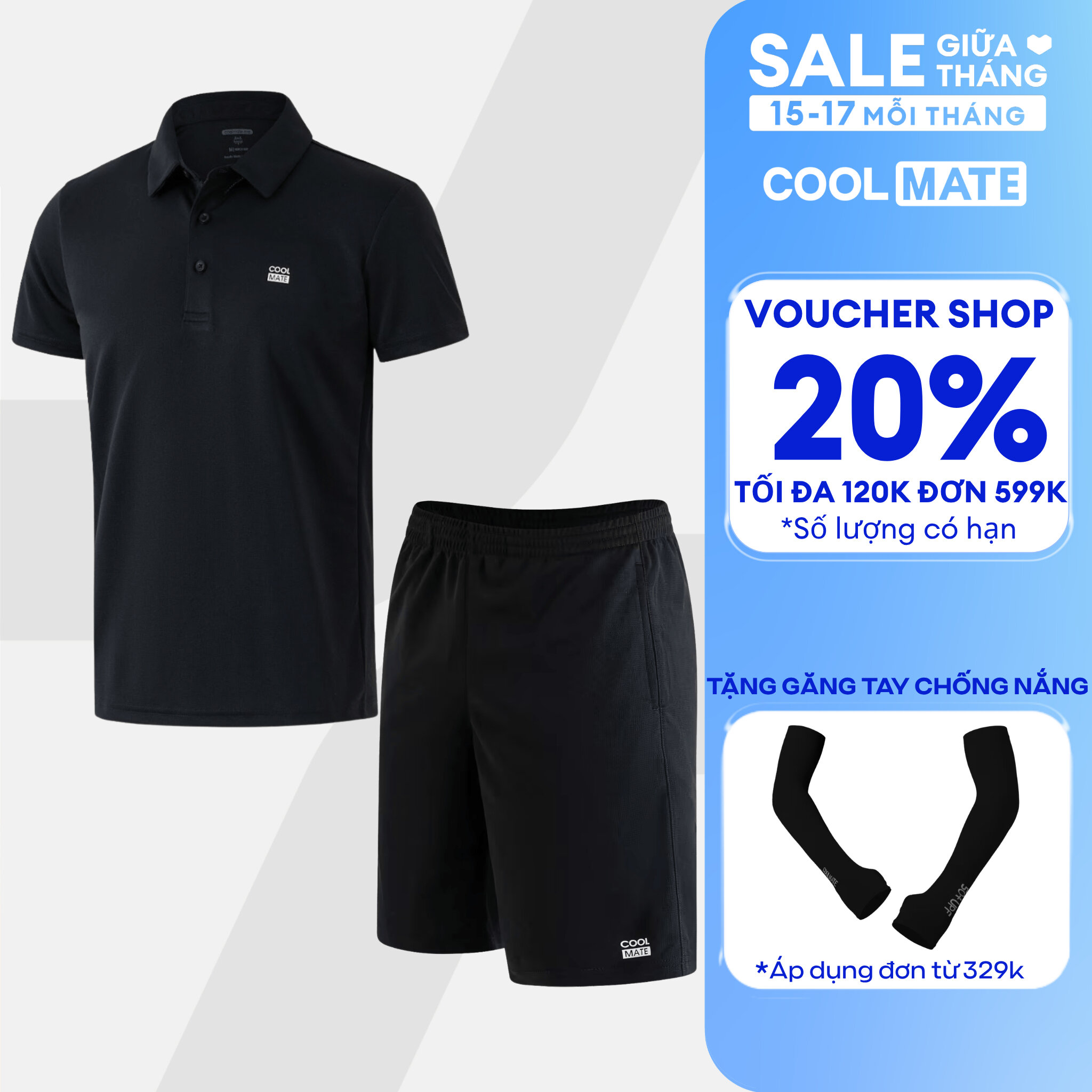 [TẶNG QUÀ ĐƠN TỪ 329K]Set đồ, bộ thể thao nam tập Gym, Pickleball ProMax S1 Áo Polo + Quần shorts mềm mại, thoáng khí, nhanh khô logo Coolmate