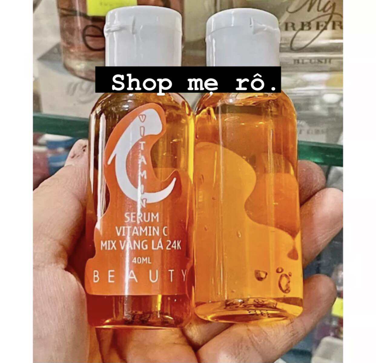 Serum cấy trắng vitamin C mix vàng lá 24k dùng trộn kem body tăng độ trắng gấp 10 lần chai 40ml (lẻ 1 chai)