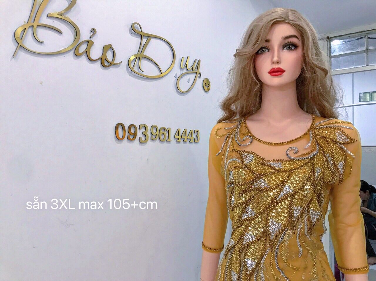 Áo dài mẹ tiệc lấp lánh form dạ hội siêu sang