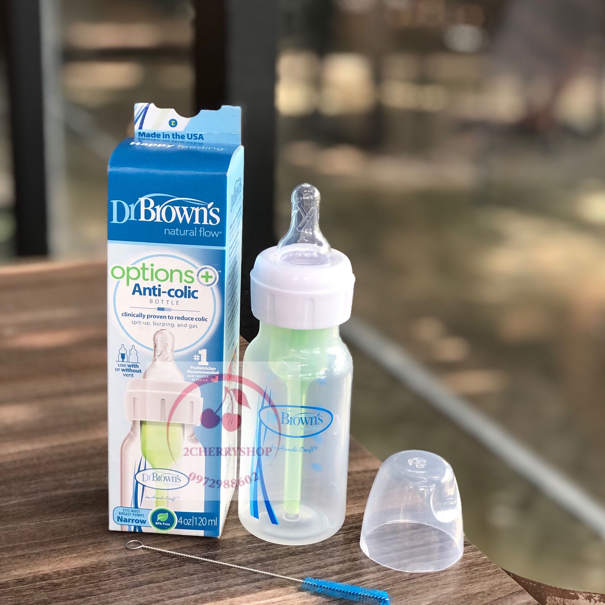 Bình sữa đơn dr brown’s 120ml cổ hẹp option plus +