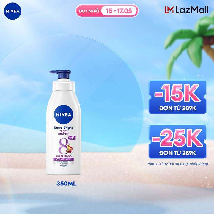 Sữa Dưỡng Thể NIVEA 8 Super Fooods Dưỡng Sáng Da | Mịn Da (350 ml)
