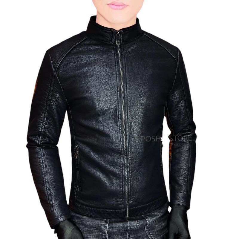 Áo khoác da nam màu nâu bò fombody mẫu mới nhất da xịn