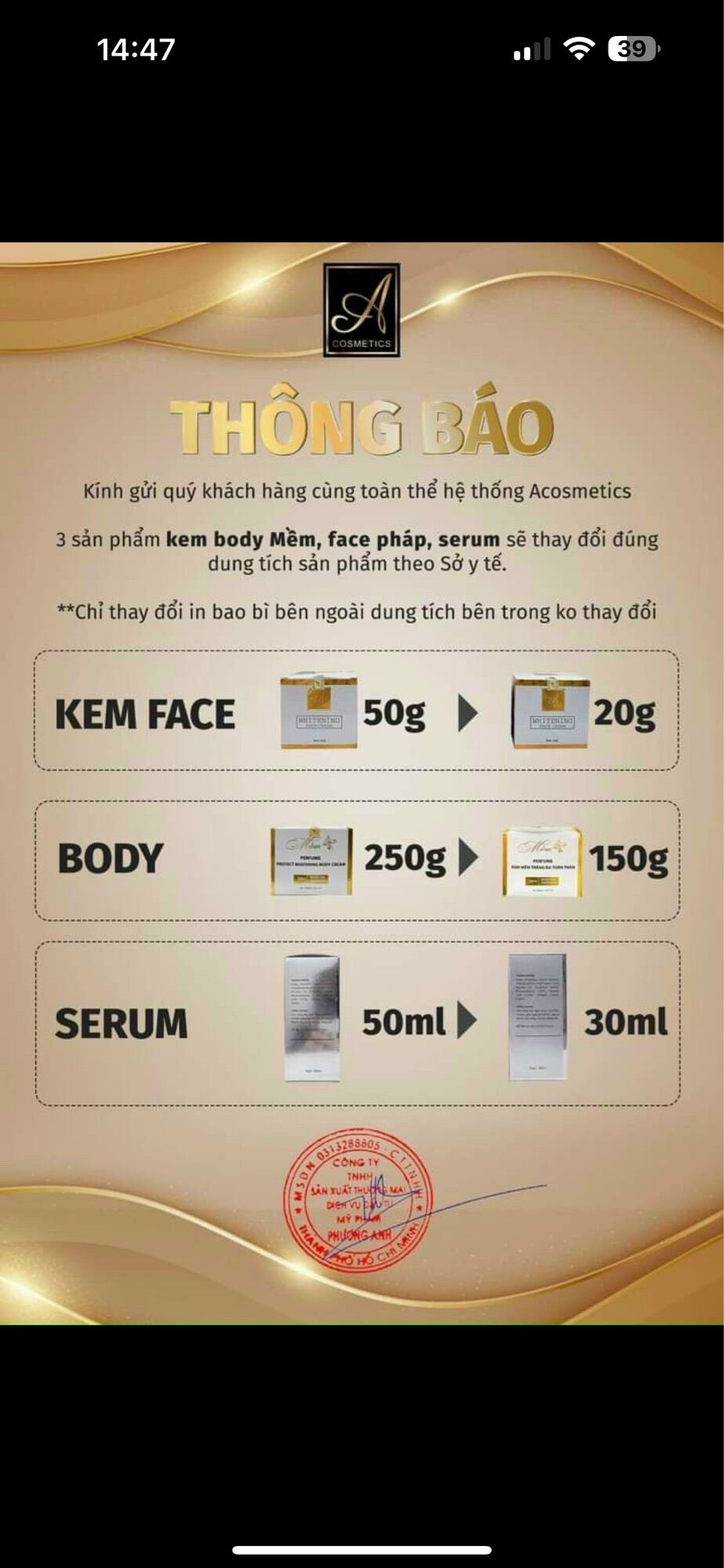 Kem face pháp A cosmetic mẫu mới ( vỏ hộp ghi 20g )