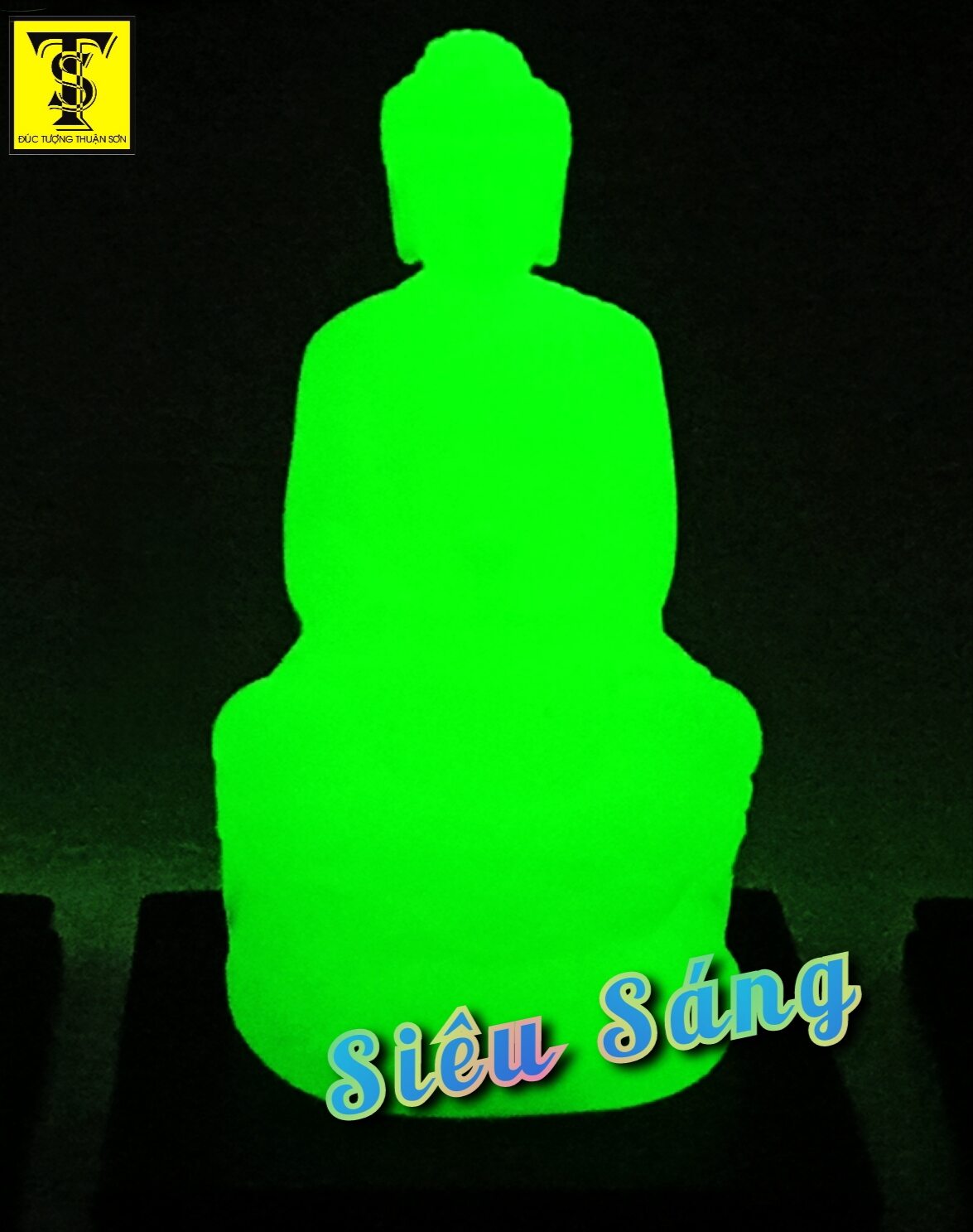 Tượng phật dạ quang, Phật A Di Đà bưng ngọc 11cm.