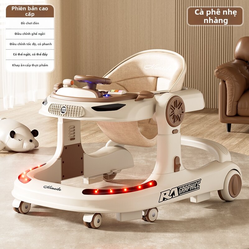 Foldable Multi-functional Infant Walker Stroller with Lights - 4