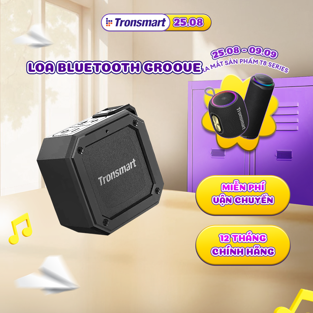 Loa bluetooth tronsmart groove speaker | bluetooth 5.0 | chống nước ipx7 | dung lượng pin lên đến 2500mah | bảo hành 12 tháng.