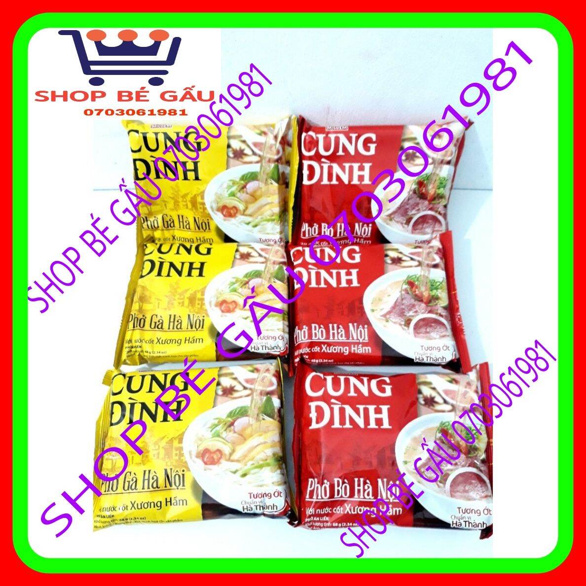 ComBo 10 giói phở bò + gà  Hà Nội cũng đình x 68g