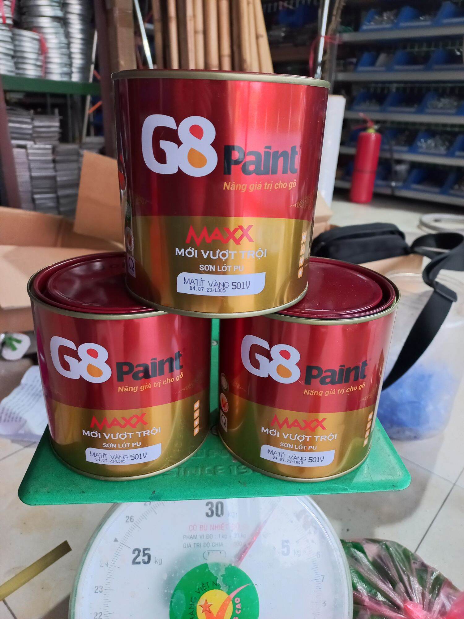 Sơn PU gỗ cao cấp - G8 paint- Sơn lót MATIT VÀNG(501V) 945ML