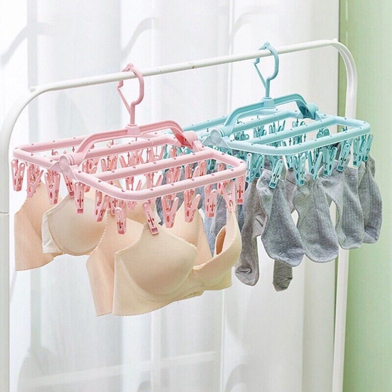 Móc Chùm Nhựa 32 Kẹp Phơi Đồ Cho Bé