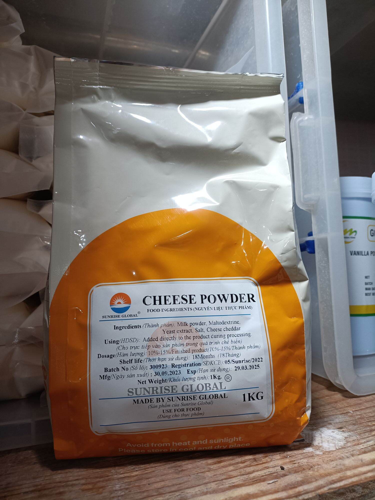 Bột phô mai cam sunrise global gói 1kg