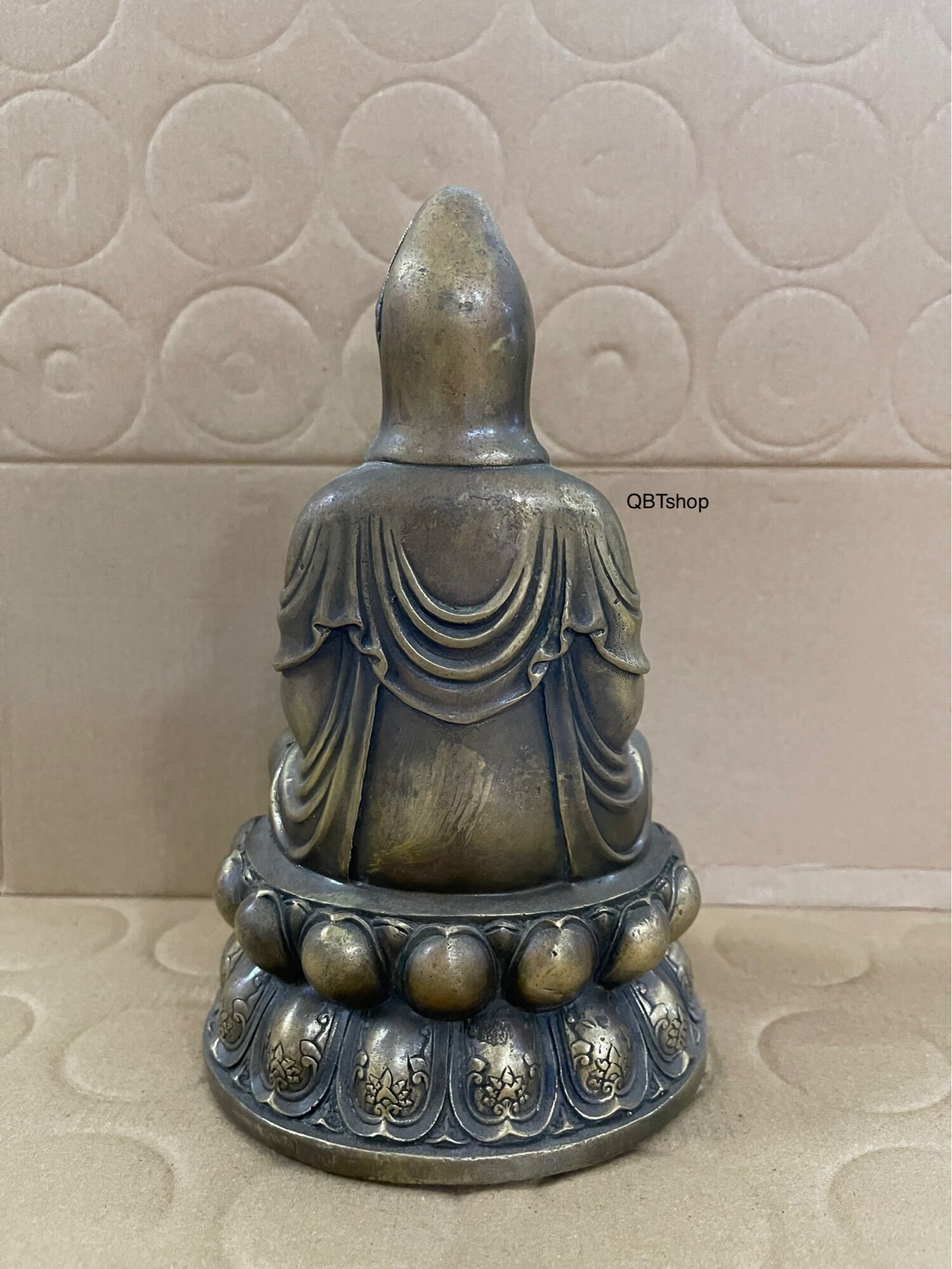 Phật bà quan âm ngồi 3 bằng đồng