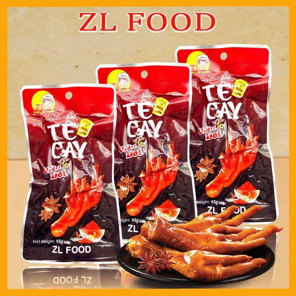 Combo 10 cái chân gà Tê Cay X2 Chân đôi 60g-đồ ăn vặt chân gà cay tê chân đôi ăn liền