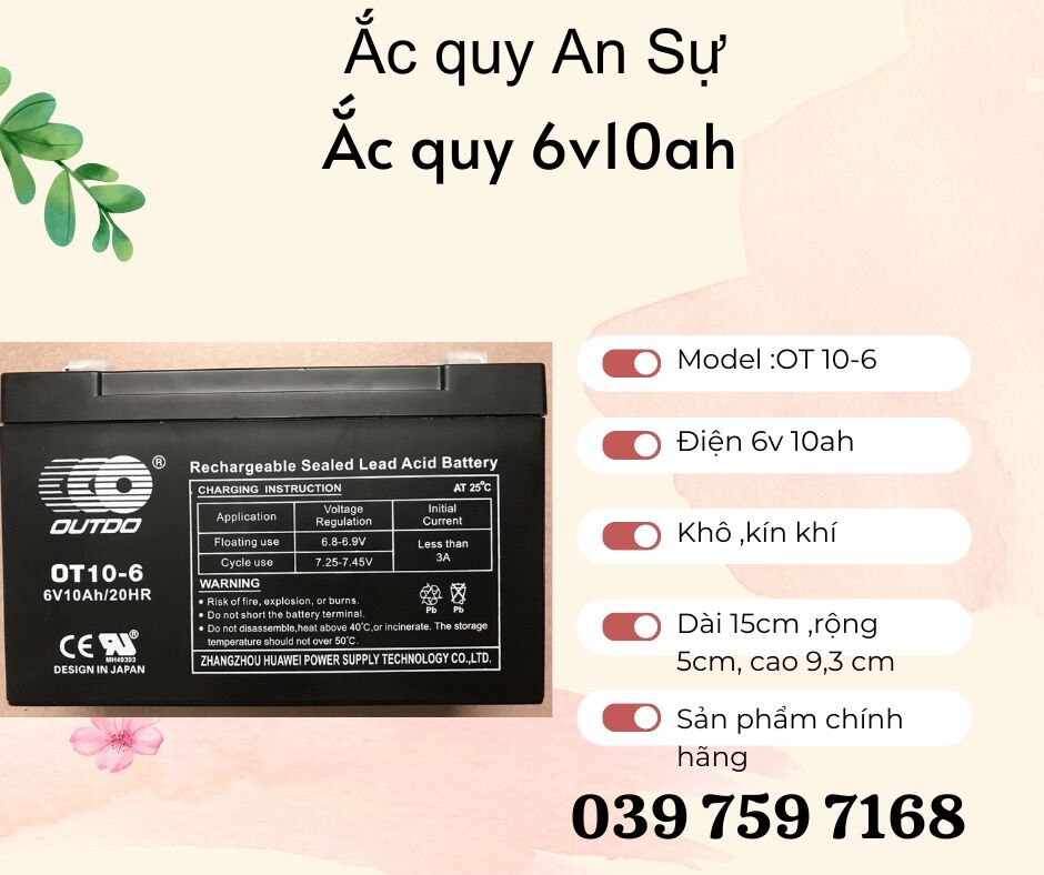 Ắc quy 6v 10ah dùng cho đồ chơi ô tô trẻ em