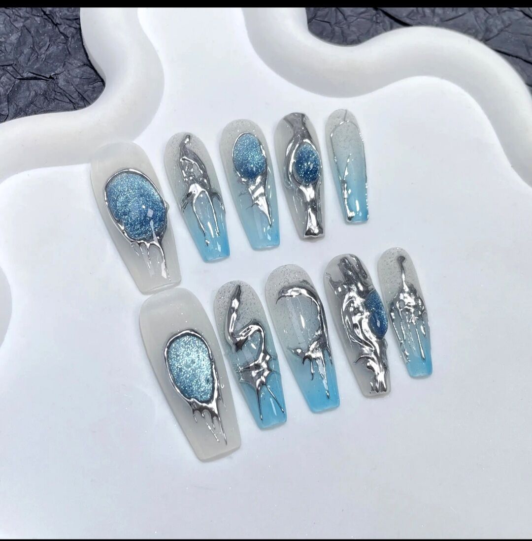 Nailbox thiết kế , gắn charm đá sang chảnh - mã 310