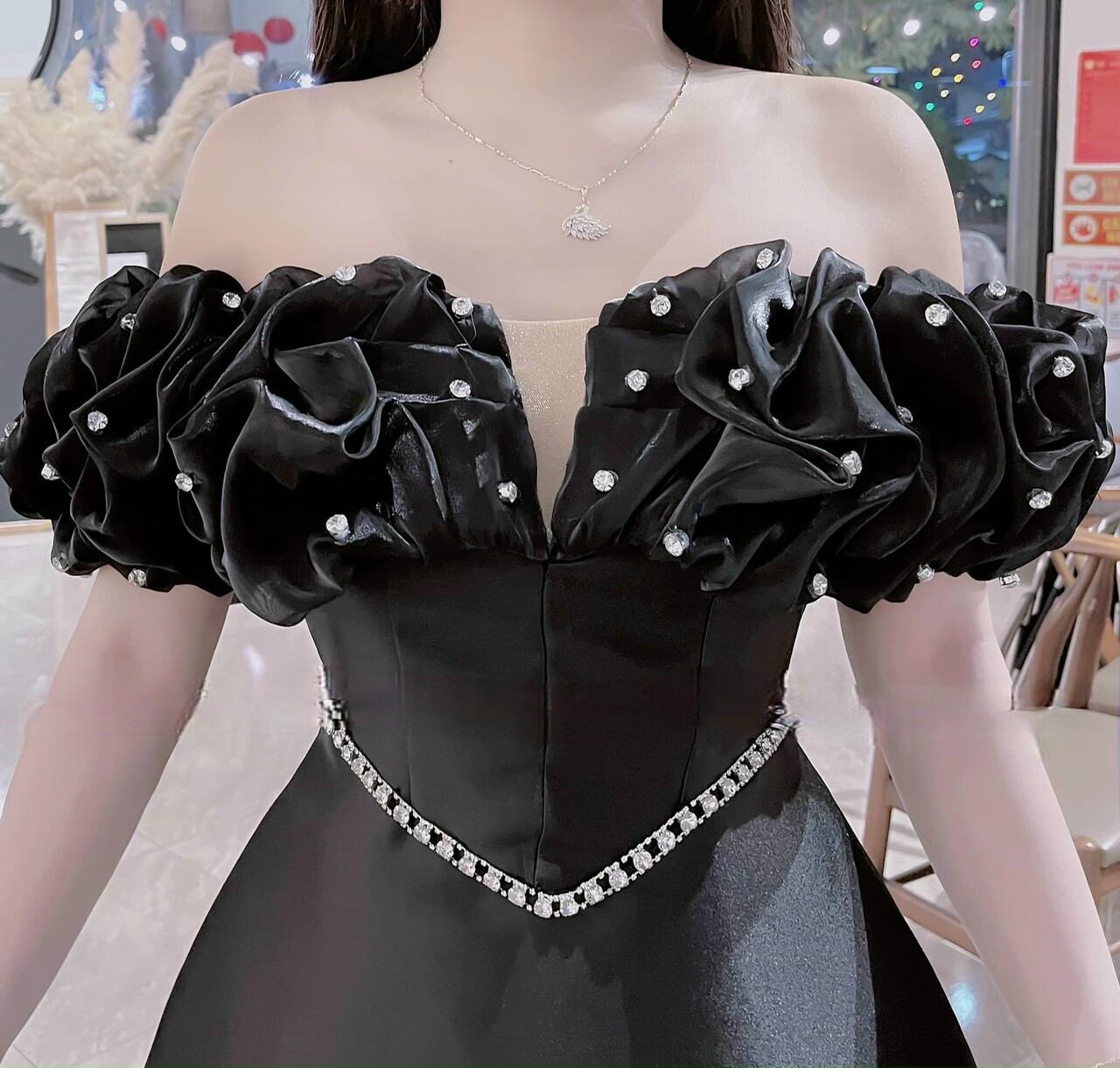 ĐẦM MAXI CUP DẠ HỘI ĐÍNH ĐÁ