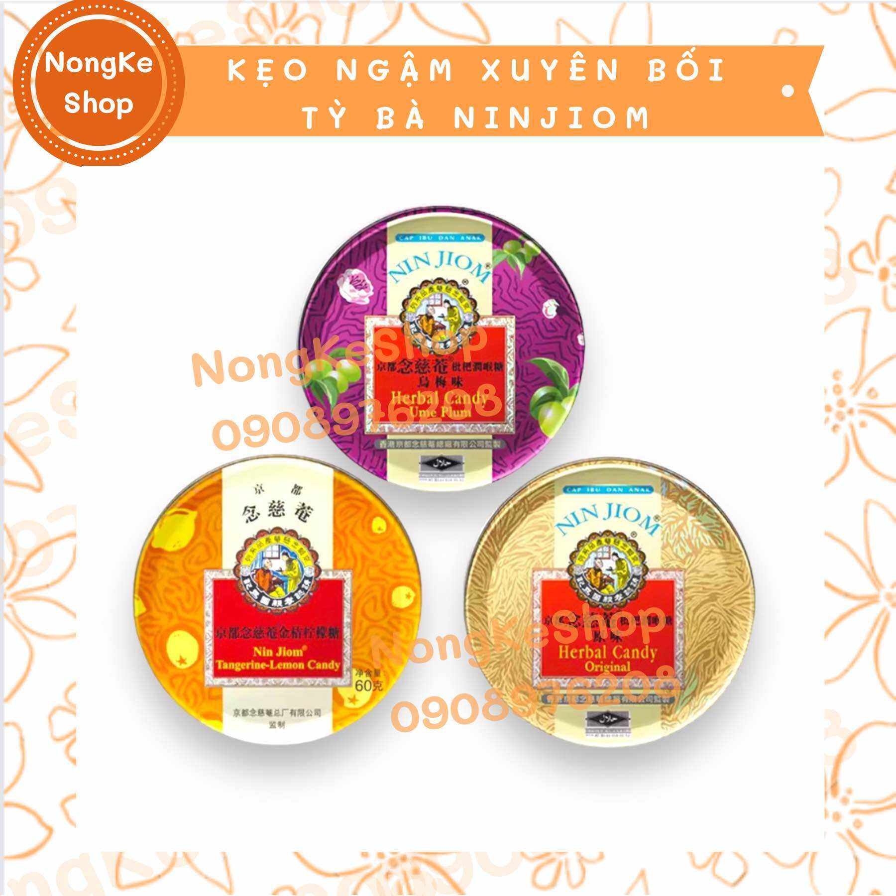 KẸO NGẬM GIẢM HO XUYÊN BỐI TỲ BÀ NINJIOM 60G