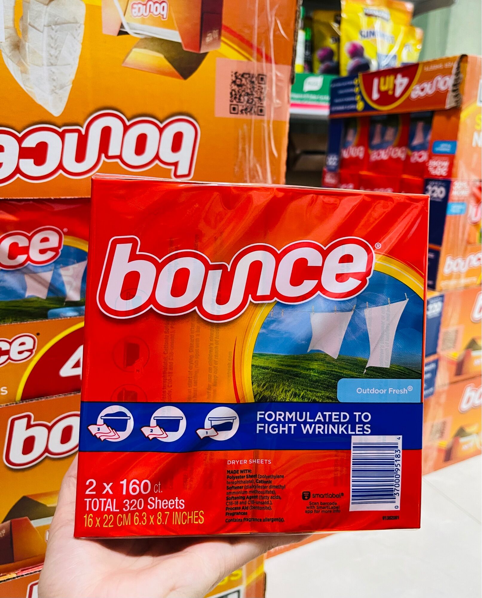 Giấy thơm bounce của mỹ 160 tờ