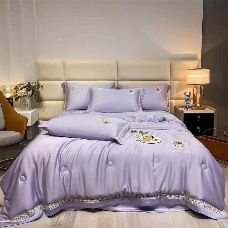 SET PHI LỤA CHĂN HÈ THÊU CHỮ 𝐻