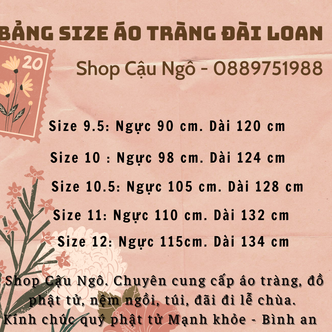 Đồ lam đi chùa # Áo tràng Đài loan (Hàng Nhập)