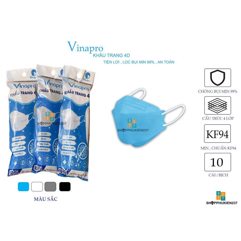 Khẩu Trang Kf94 Vinapro(1thùng 300c hàng kháng khuẩn cao cấp)