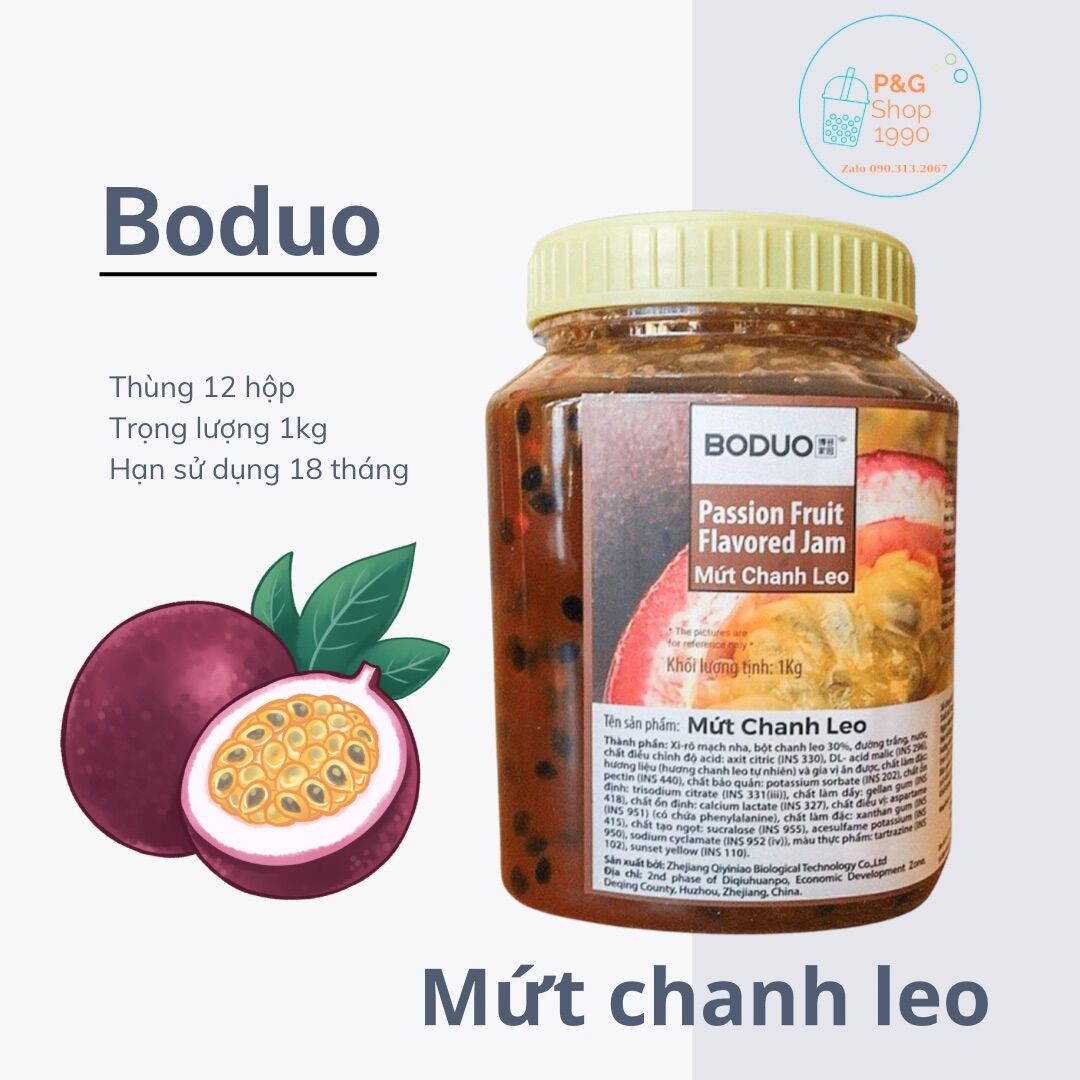 Mứt chanh leo Boduo hộp 1kg