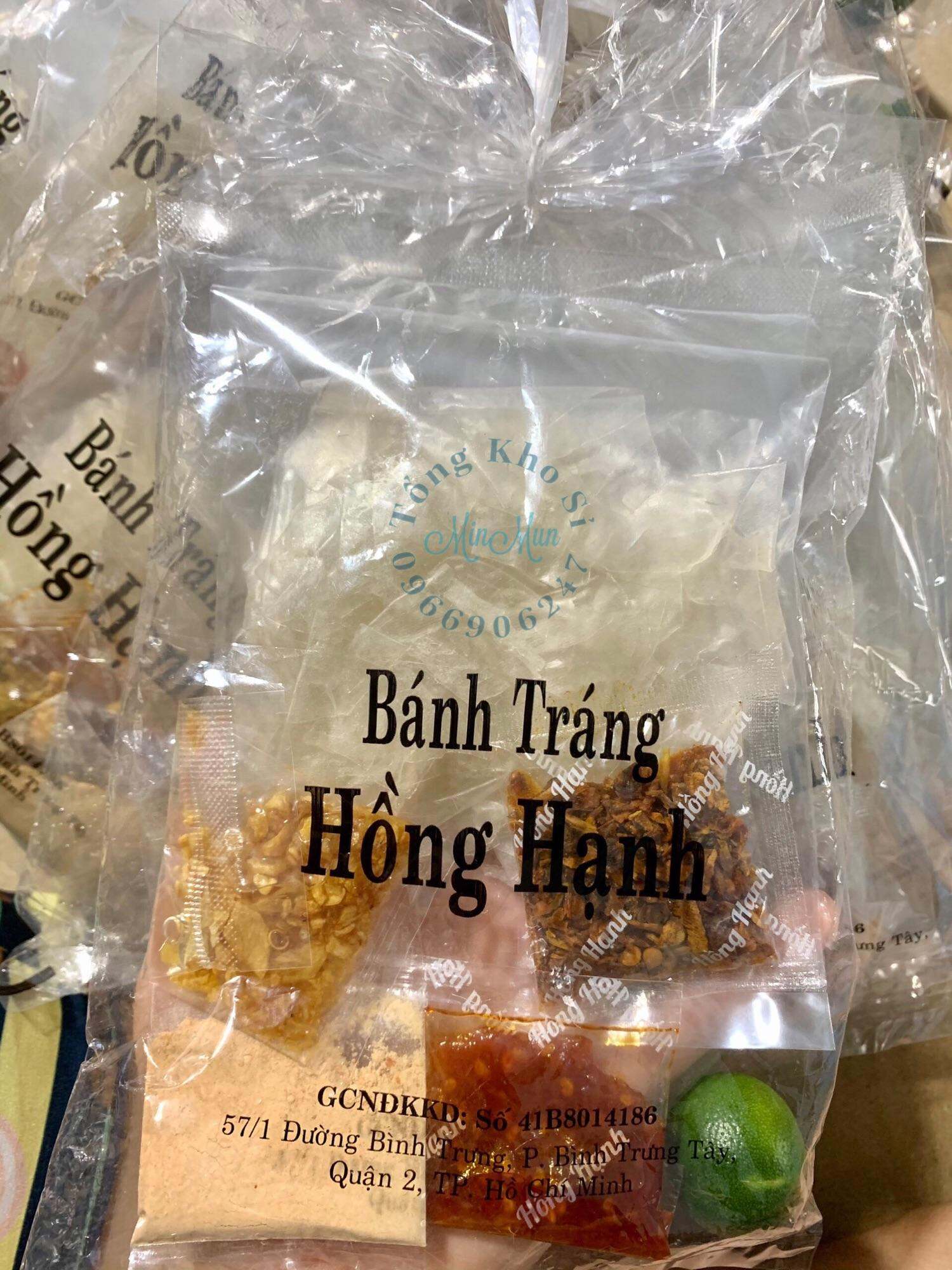 Bánh tráng trộn Hồng Hạnh sate muối nhuyễn tắc khô bò vụn dầu tỏi phi